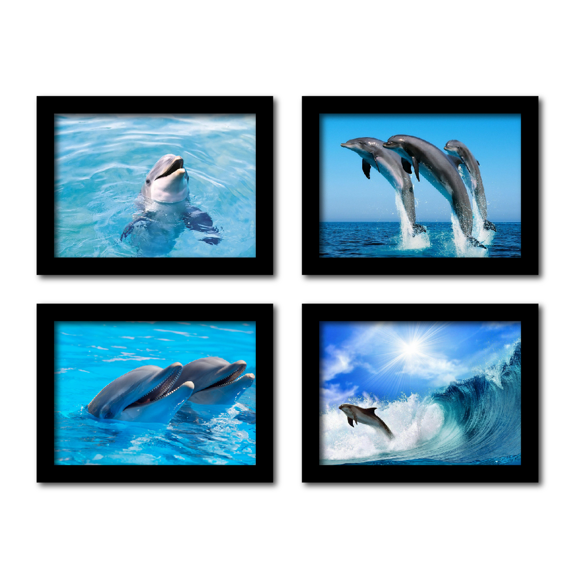 تابلو مدل حیوانات طرح دلفین مجموعه 4 عددی