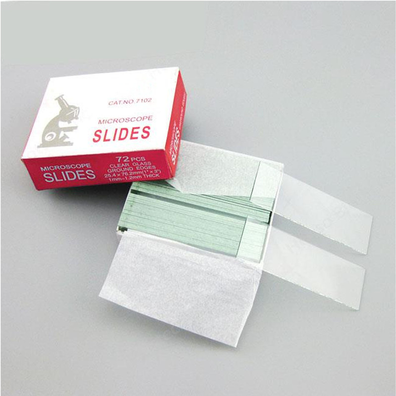 اسلاید میکروسکوپ مدل شیشه ای کد 72PCS بسته 72 عددی