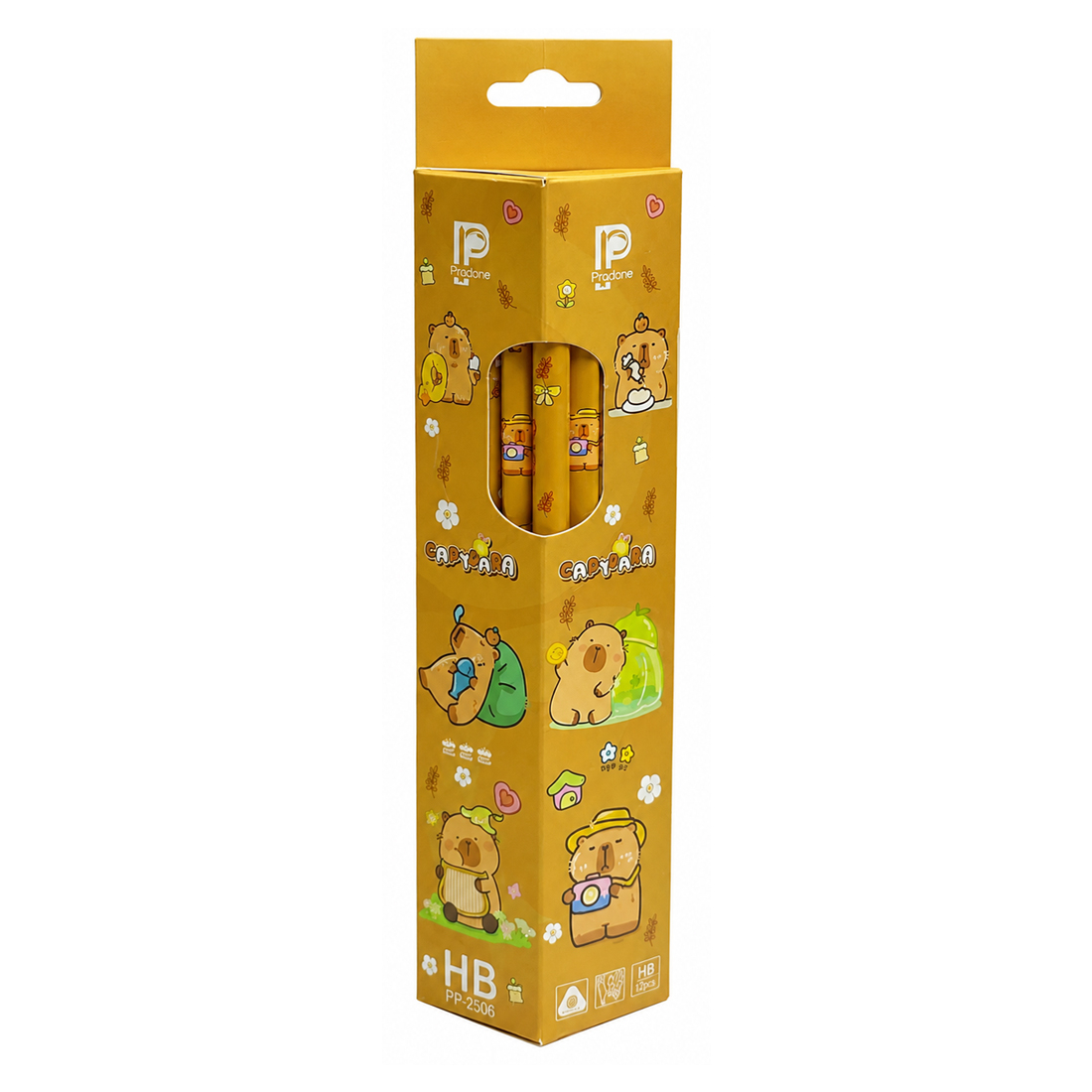مداد مشکی پرودون با درجه سختی HB طرح کابی بارا-خردل مدل PR2506 بسته 12 عددی
