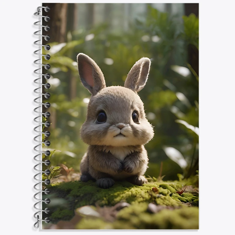 دفتر زبان 50 برگ خندالو مدل دو خط طرح خرگوش بامزه کد F5501