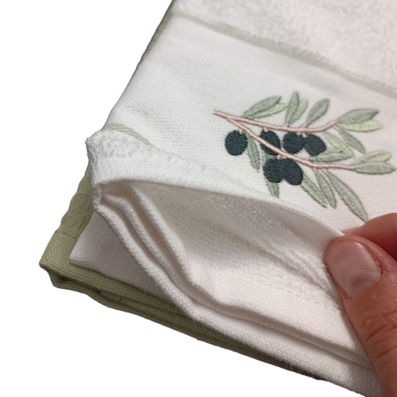 حوله و دستمال آشپزخانه مادام کوکو مدل Lauren مجموعه دو عددی