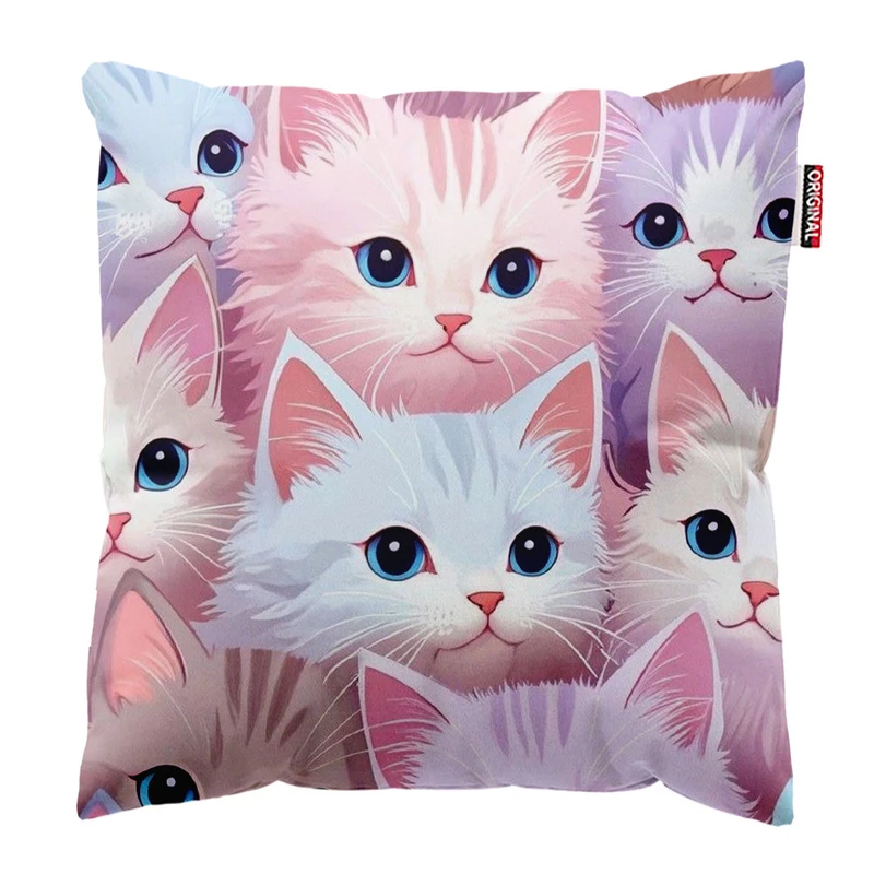 کوسن پاد آفرین طرح گربه های بامزه کد 2821 سایز 30*30 سانتی متر