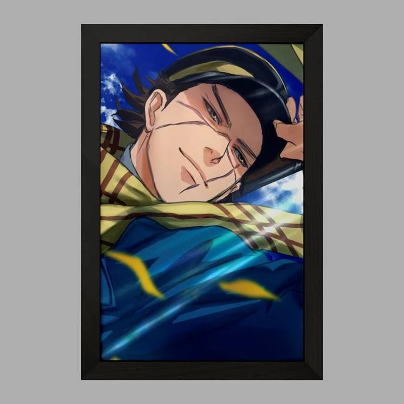 تابلو خندالو مدل سایچی انیمه کامویی طلایی Golden Kamuy کد 23734