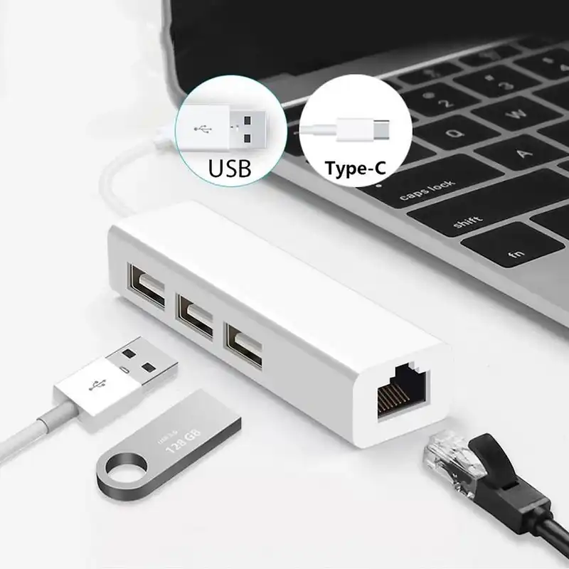 هاب چهار پورت usb-c مدل 10/100