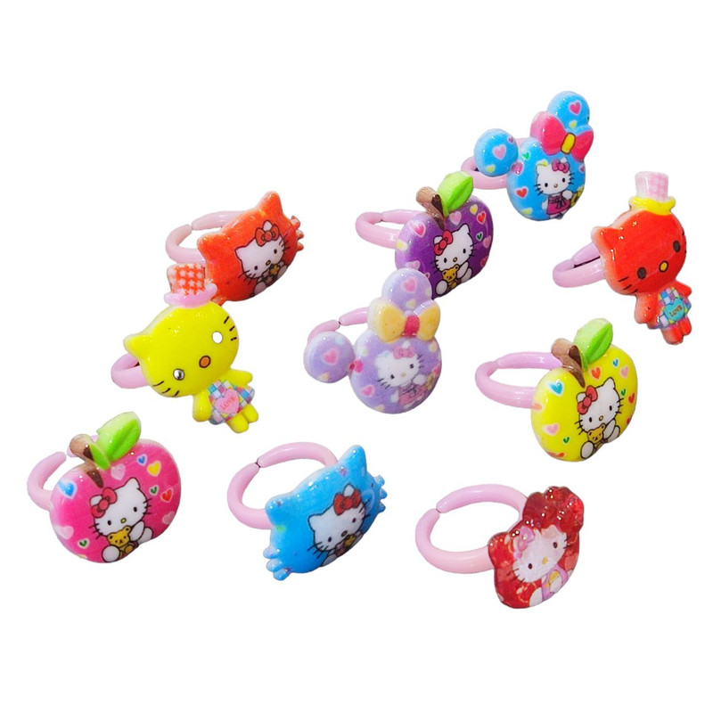 انگشتر دخترانه مدل عروسکی هلو کیتی کد S-BACH12 مجموعه 10 عددی انگشتر دخترانه مدل عروسکی هلو کیتی کد S-BACH12 مجموعه 10 عددی