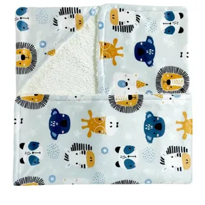 پتو نوزاد مدل دورپیچ کلاه دار طرح حیوانات سایز 80x80 سانتی متر