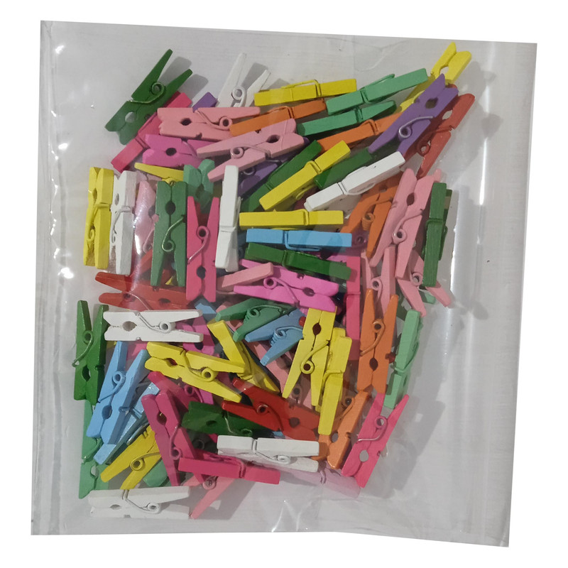 گيره مدل چوبي hl بسته 100 عددي