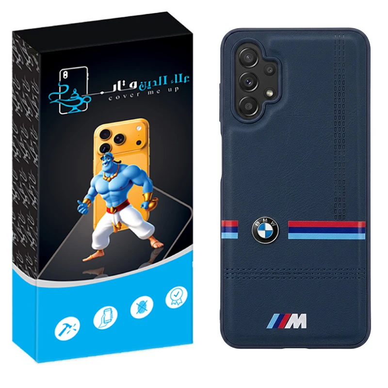 کاور علاالدین قاب مدل چرمی طرح BMW مناسب برای گوشی موبایل سامسونگ Galaxy A13 4G / A23 / A32 5G