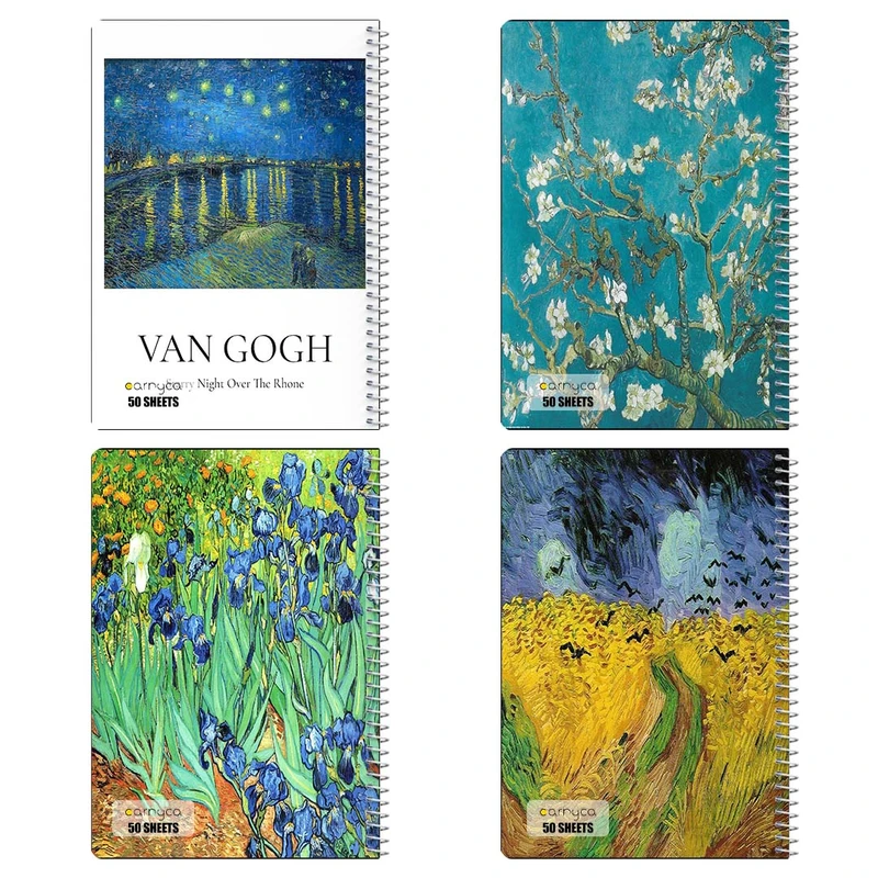 دفتر نقاشي 50 برگ کارنيکا طرح نقاشی‌های ون‌گوگ Van Gogh Paintings کد 36171 مجموعه 4 عددی