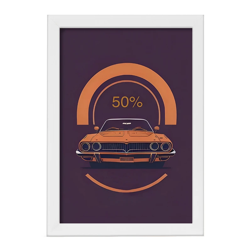 تابلو خندالو مدل ماشین کلاسیک کد F10438