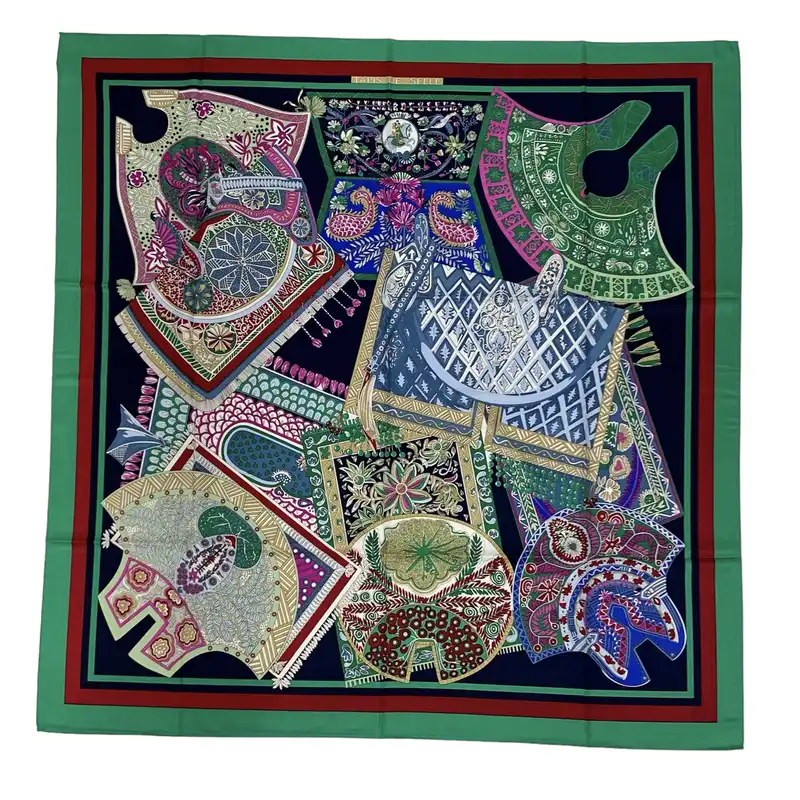 روسری زنانه مدل ابریشم دور دست دوز فوق لاکچری و فاخر کد 345