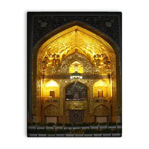 کاشی اطلس آبی طرح  گنبد و بارگاه علی بن موسی الرضا  مدل T4979