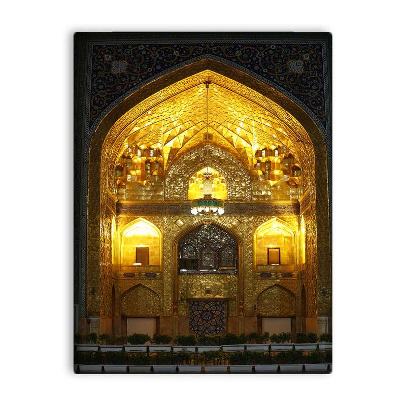 کاشی اطلس آبی طرح  گنبد و بارگاه علی بن موسی الرضا  مدل T4979