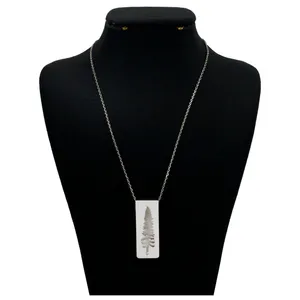 گردنبند نقره زنانه دلی جم طرح  کاج  کد  D 480
