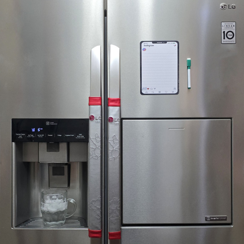 تخته وایت برد سمات مدل رو یخچالی طرح اینستاگرام سایز 15×20 سانتی متر به همراه ماژیک