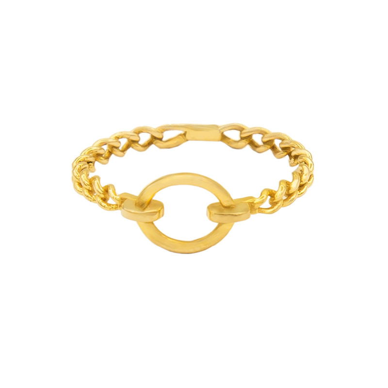 انگشتر طلا 18 عیار زنانه با طرح کارتیه گلد گالری لیبرا مدل هندسی سایز 56