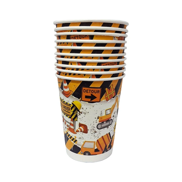 لیوان یکبار مصرف مدل راهسازی کد roadbuildingGlass3 مجموعه 10 عددی