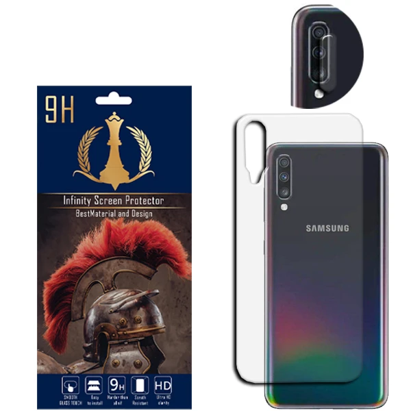 محافظ لنز دوربین اینفینیتی مدل A70 مناسب برای گوشی موبایل سامسونگ GALAXY A70 / A70S به همراه محافظ پشت گوشی
