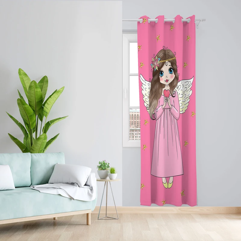  پرده مدل دخترانه مخمل پانچی کد 4789aسایز 140x200 سانتی متر