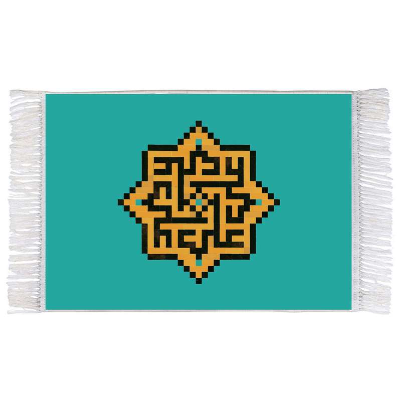 فرش ماشینی دیوارکوب اطلس آبی مدل علی کد T3773