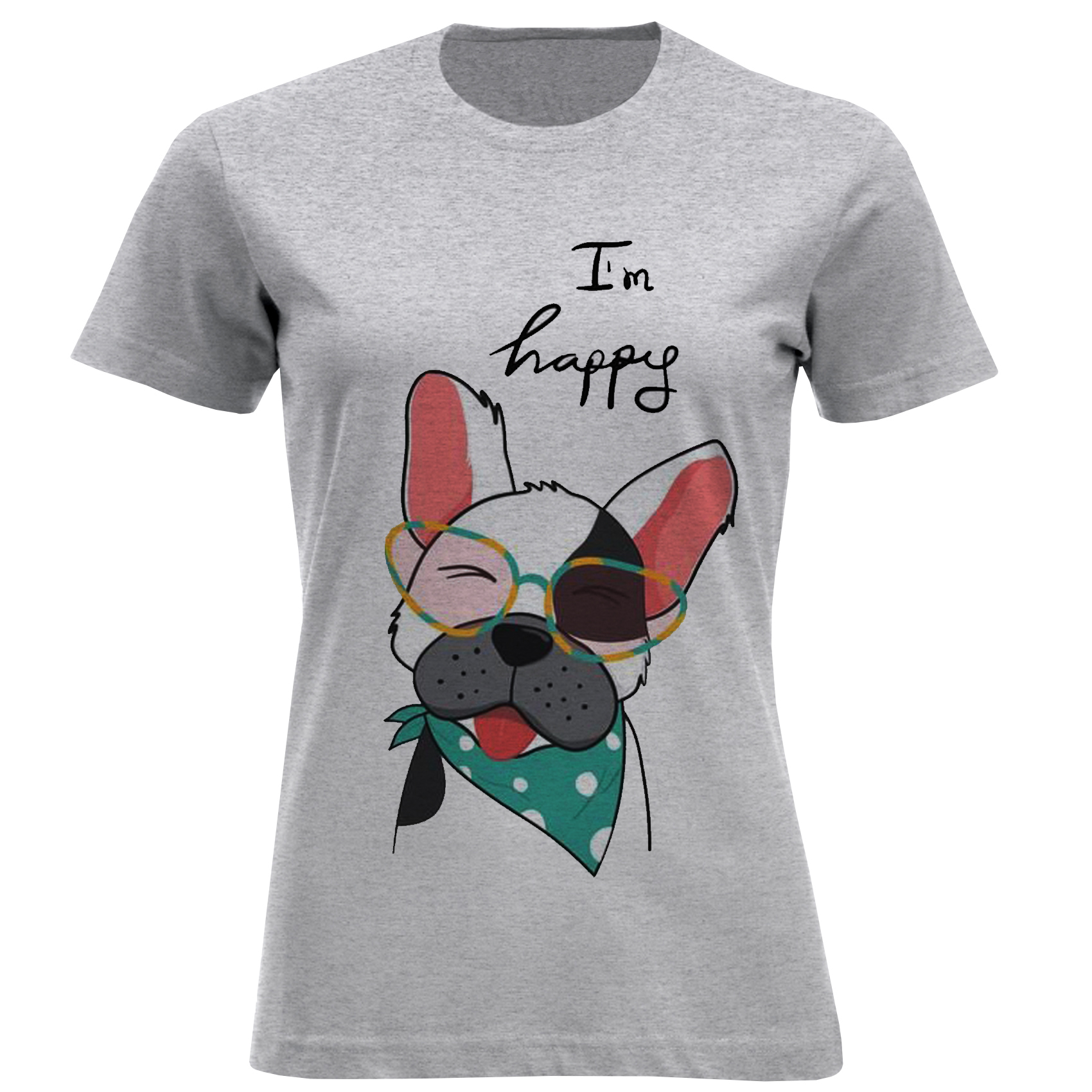 تی شرت آستین کوتاه زنانه مدل سگ دستمال گردن F1520