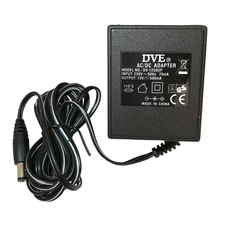 آداپتور برق 12 ولت 0.5 آمپر مدل DV-1250  کد B51 مناسب برای برای دستگاه های 12 ولتی