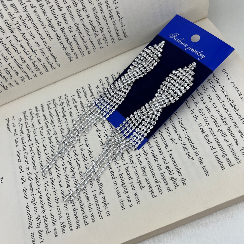 گوشواره زنانه مدل تنیسی طرح جواهری کد E4806