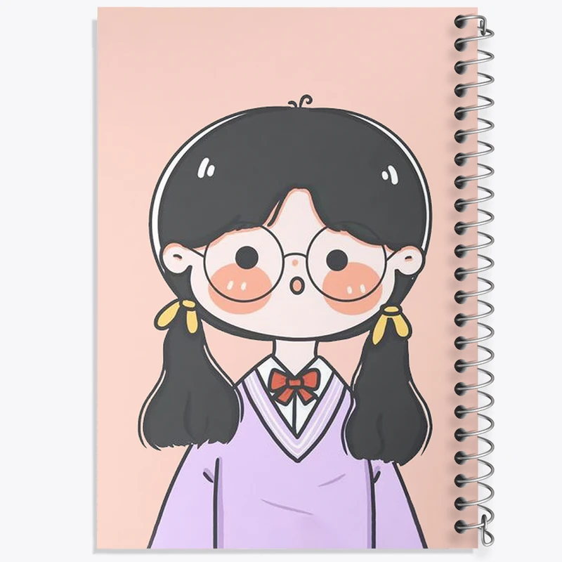 دفتر مشق 100 برگ خندالو طرح دخترانه کیوت کد N2176