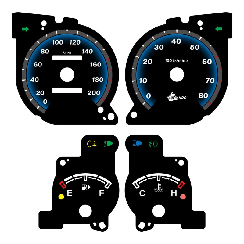 صفحه کیلومتر خودرو گاندو مدل 2000 کد 03 مناسب برای پژو 405 مجموعه 4 عددی