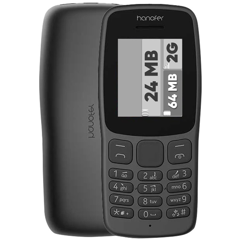 گوشی موبایل هانوفر مدل 106 دو سیم کارت ظرفیت 24 مگابایت و رم 64 مگابایت