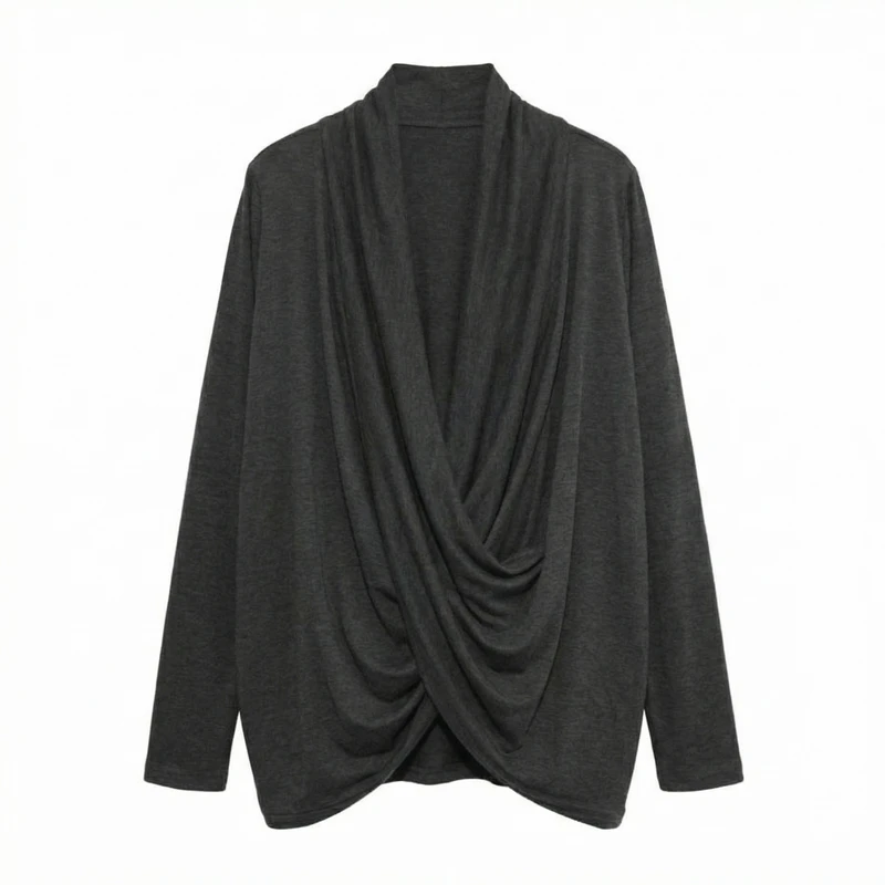 بلوز آستین بلند یقه باز زنانه مدل ساده