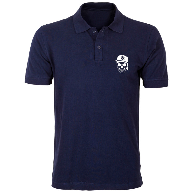 پولوشرت آستین کوتاه مردانه مدل اسکلت EE52 رنگ سورمه ای