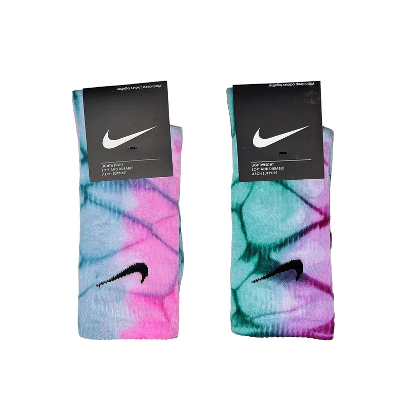 جوراب ورزشی ساق بلند زنانه مدل آبرنگی کد 24 بسته 2 عددی
