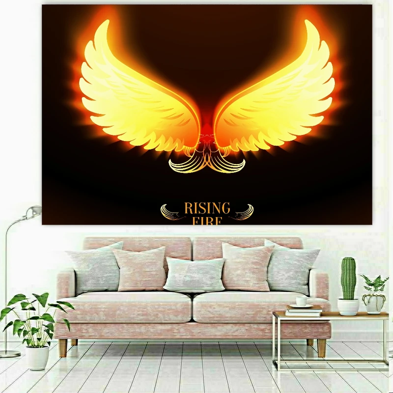 پوستر پارچه ای طرح بال آتشی مدل rising fire کد f32