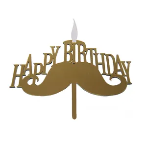 شمع تولد طرح سیبیل happy birth day کد301