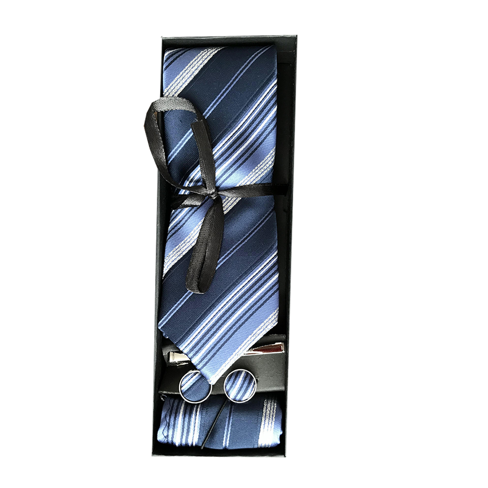 ست کراوات و دستمال جیب و دکمه سردست مردانه مدل SET 26 