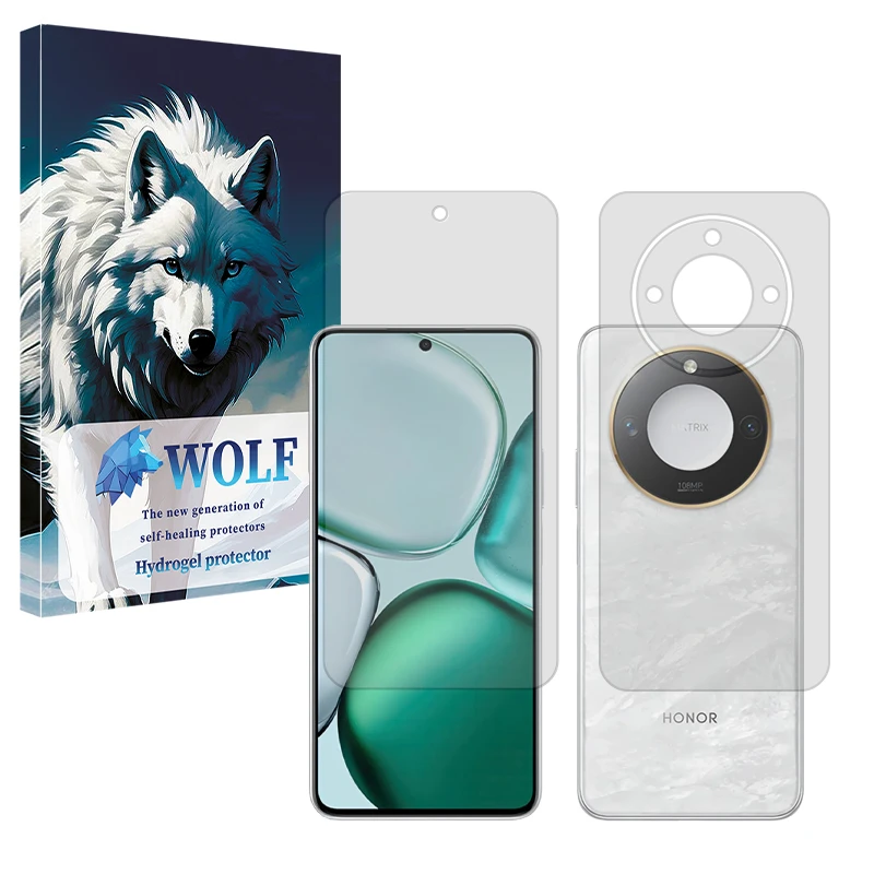 محافظ صفحه نمایش شفاف ولف مدل Tough مناسب برای گوشی موبایل آنر X9c Smart به همراه محافظ پشت گوشی