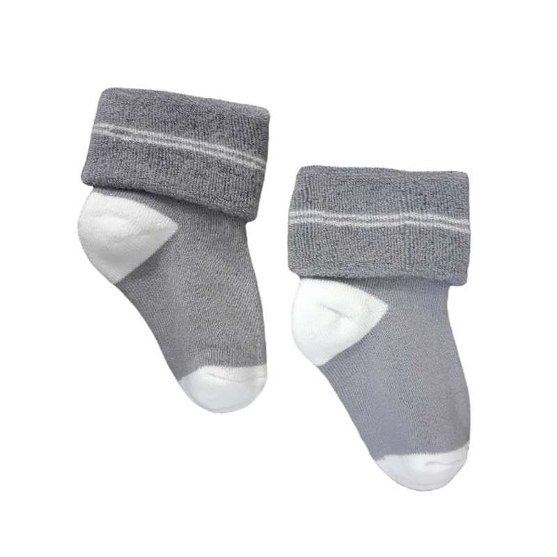 جوراب نوزادی مدل لب برگرد حوله ای