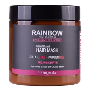 ماسک مو رینبو مدل Argan & Keratin حجم 500 میلی لیتر