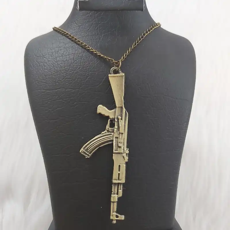 گردنبند مدل زنجیری طرح کلاشینکف کد gu112