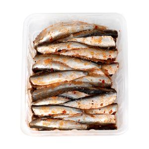 نقد و بررسی ماهی کیلکا مرینت منجمد با سس هالوپینو کیان ماهی خزر - 350 گرم توسط خریداران