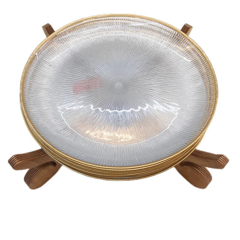 بشقاب میوه خوری مدل سولو لب طلا مجموعه ۶ عددی 