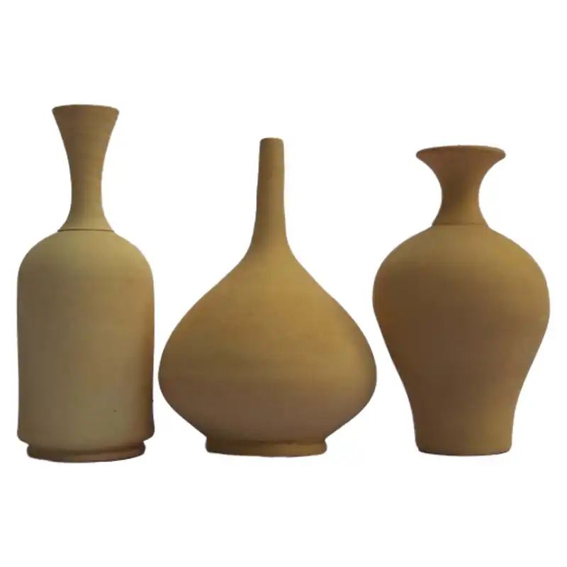 گلدان سفالی خام مدل فرندز کد VCL-222 مجموعه 3 عددی
