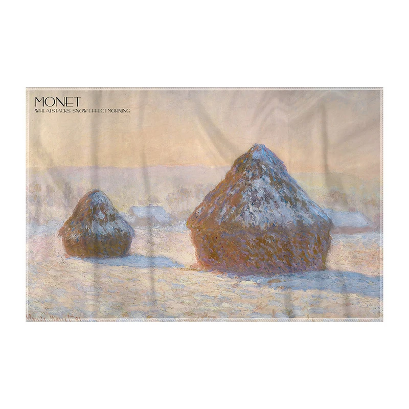  کاغذ کادو ترمه طراحان ایده مدل خرمن های گندم در صبح برفی از مونه کد art0189 سایز 57x37 سانتی متر