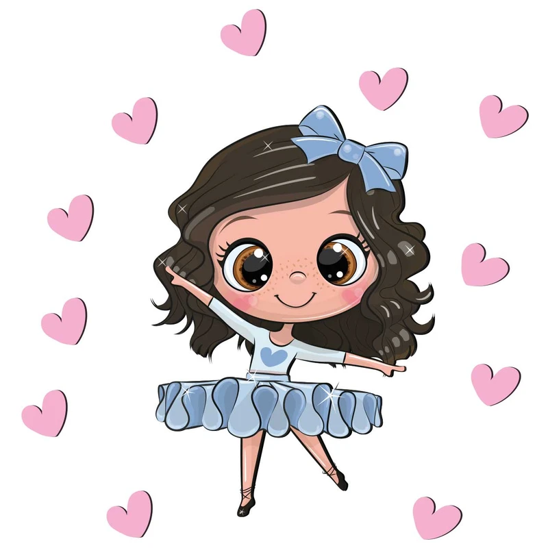 استیکر چوبی کودک باروچین مدل دختر مهربان کد 1315