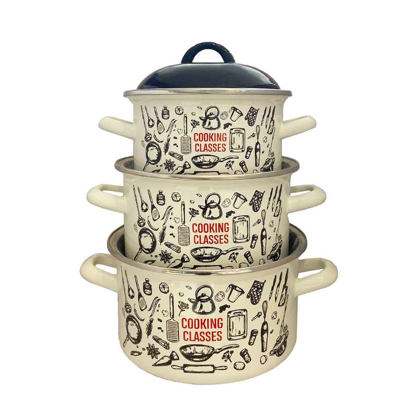 سرویس قابلمه 6 پارچه مدل لعابی کد 4370