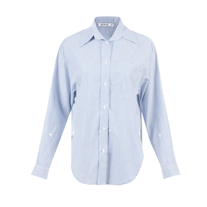 شومیز آستین بلند زنانه سرژه مدل 207357 رنگ آبی