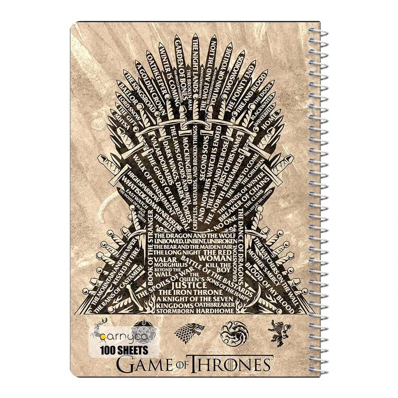 دفتر مشق 100 برگ سیمی کارنیکا طرح بازی تاج و تخت Game of Thrones کد 80548