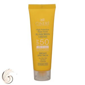 کرم ضدآفتاب بی‌رنگ سینره مدل SPF50 مناسب پوست چرب، حجم 50 میلی‌لیتر