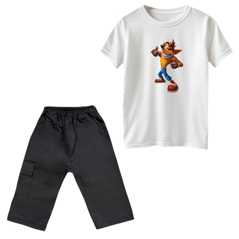 ست تی‌شرت و شلوارک پسرانه مدل کراش کد 1